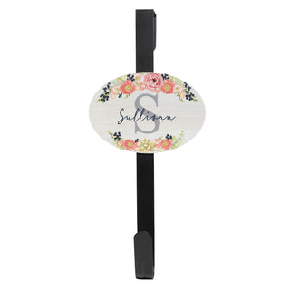 Spring Floral Name & Initial Wreath Door Hanger