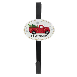 Holiday Red Truck Wreath Door Hanger