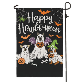 Happy Howl-O-Ween Garden Flag