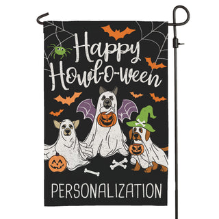 Happy Howl-O-Ween Garden Flag