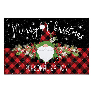 Merry Christmas Buffalo Check Gnome Standard Doormat