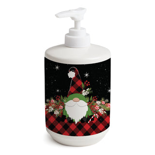 Black & Red Buffalo Check Gnome Soap Dispenser