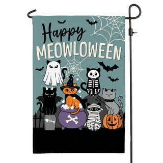 Happy Meowloween Garden Flag