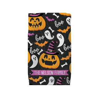 Spooky Fun Halloween Witch Pumpkin Pattern Hand Towel