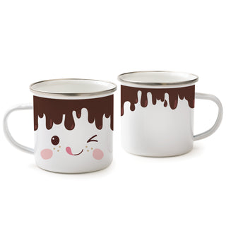 Chocolate Marshmallow Winky Face Bow Camp Mug