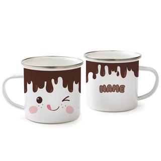 Chocolate Marshmallow Winky Face Bow Camp Mug