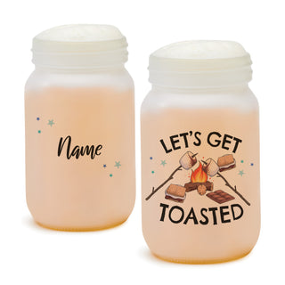 Let's Get Toasted Frosted Mason Jar