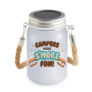 Campers Have S'More Fun Hanging Mason Jar with White Lights