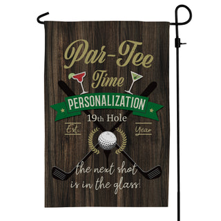 Golfer's Par-Tee Time Personalized Garden Flag