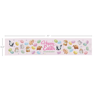 Happy Easter Bunny & Eggs Table Runner 13.5x71