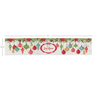 Ornaments Name & Initial Table Runner 13.5x71