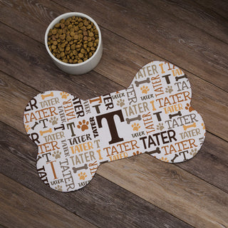 Brown Tones & Initial Pattern Dog Bone Shape Pet Mat