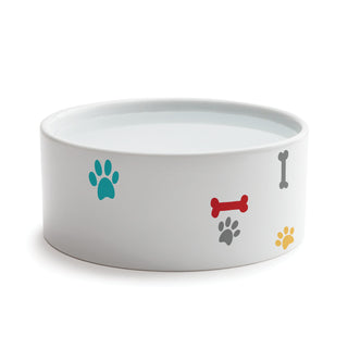 Primary Colors Name & Initial Pattern Pet Bowl - Small