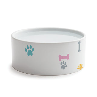 Pastel Colors Name & Initial Pattern Pet Bowl - Small