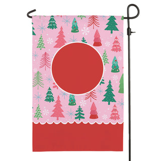 Whimsical Pink Pine Forest Garden Flag