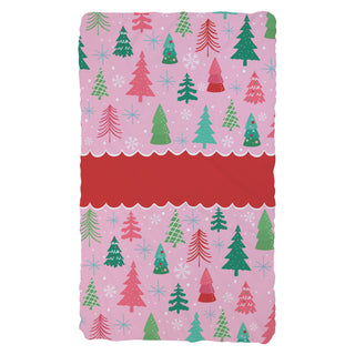 Whimsical Pink Pine Forest Fuzzy Blanket