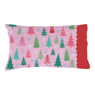 Whimsical Pink Pine Forest Pillowcase