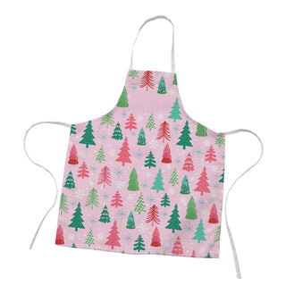 Whimsical Pink Pine Forest Youth Apron