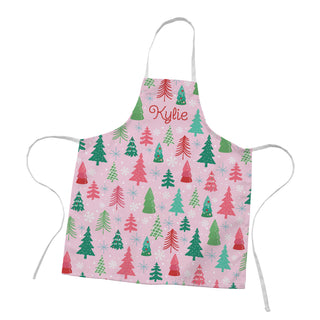 Whimsical Pink Pine Forest Youth Apron