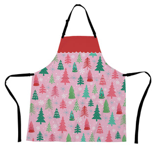 Whimsical Pink Pine Forest Apron