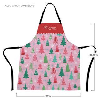 Whimsical Pink Pine Forest Apron