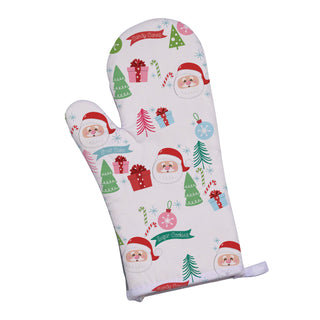 Jolly Santa Name Pattern Oven Mitt