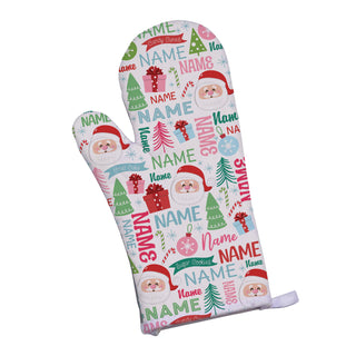 Jolly Santa Name Pattern Oven Mitt