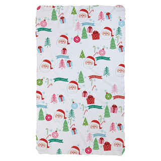 Jolly Santa Name Pattern Fuzzy Blanket