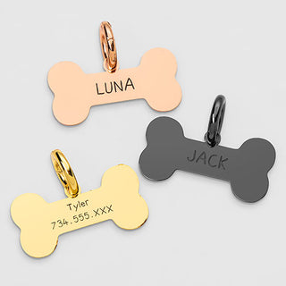 Stainless Steel Personalized Engraved Cut-out Bone Pet Tag