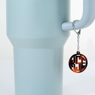 Circle Monogram Acrylic Charm Paperclip Chain Accessory