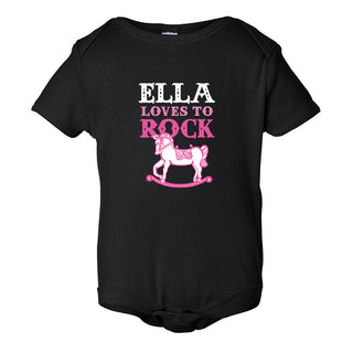 She Loves To Rock Personalized Infant Bodysuit