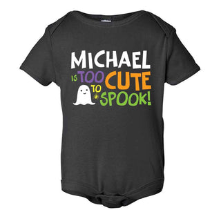 Too Cute to Spook Personalized Black Infant Bodysuit