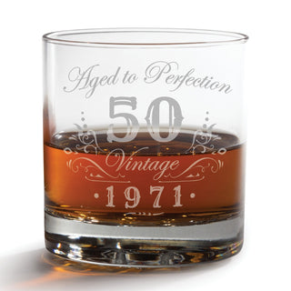 Aged to Perfection Whiskey Glass