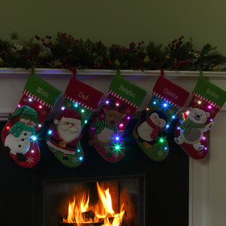 Personalized Twinkling LED Stocking - Snowman