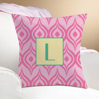 Pink Ikat Personalized Pillow