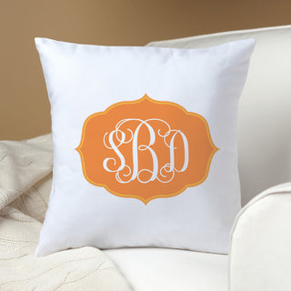 My Orange Monogram Personalized Pillow