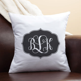 My Black Monogram Personalized Pillow
