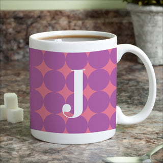 Purple Polka Dots Personalized Coffee Mug - 11 oz.