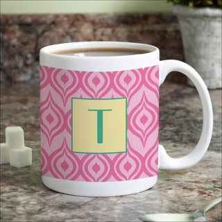 Pink Ikat Personalized Coffee Mug - 11 oz.