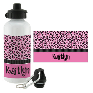 Sassy Leopard Personalized Water Bottle