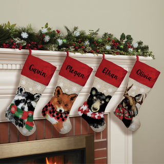 Christmas Black Bear Personalized Stocking