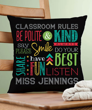 Classroom Rules Throw Pillow